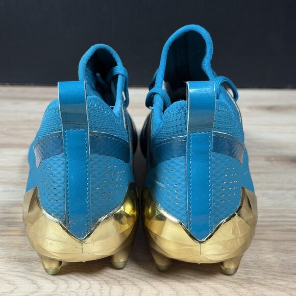 Adidas Adizero 8.0 Football Cleats Mens 13 Teal Blue Gold Molded Shoes F35990